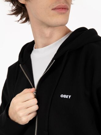Obey Felpa estabilished works bold zip black