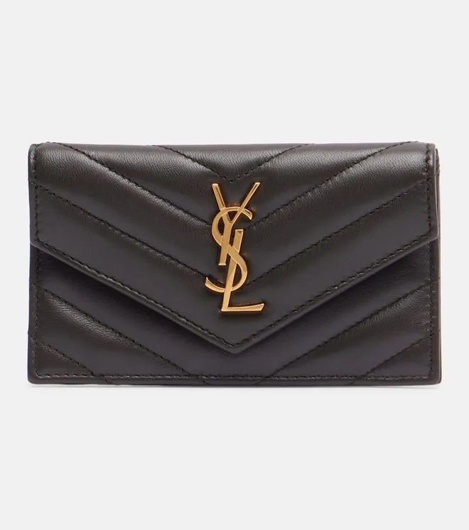 Cassandre matelass&eacute; leather card case