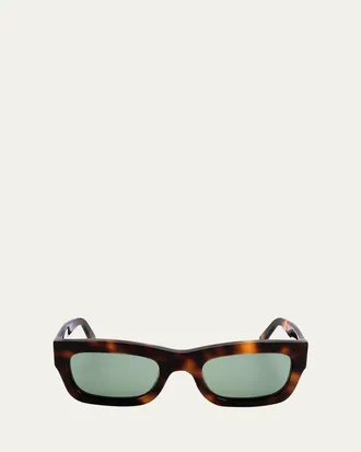Marni Logo Acetate Rectangle Sunglasses