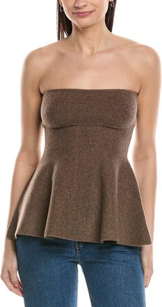 WeWoreWhat Weworewhat Strapless Wool-Blend Peplum Top