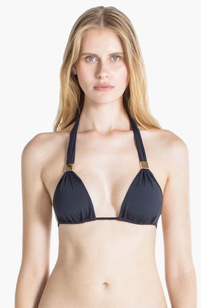 Sauipe Swimwear Nina Halter Bikini Top with Pads in Black at Nordstrom, Size Medium