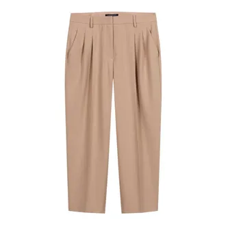 Luisa Cerano Tapered Trousers with Pleats - female - Luisa Cerano - Tapered Trousers - Beige - XL - Trousers