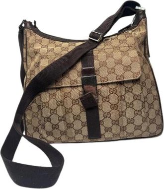 Gucci Pre-owned Vintage Monogram Shoulder Bag - Dames - Vintage Schoudertas - Beige - ONE Size - Leer - Vintage