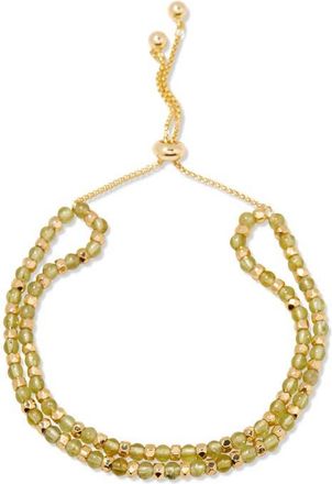 Brook & York Evette Birthstone Beaded Slider Bracelet in Gold August at Nordstrom