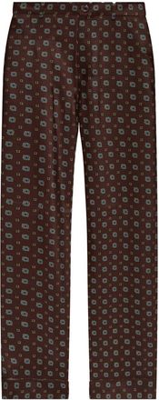 Moschino geometric-print trousers - women - Silk - 38 - Brown