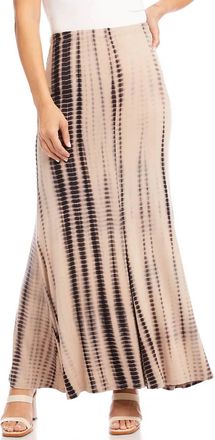 Karen Kane Tess Maxi Skirt In Brown Tie-Dye