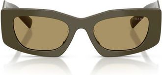 Prada 51mm Rectangular Sunglasses in Laurel/green Olive at Nordstrom