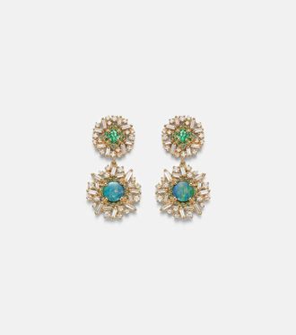 Suzanne Kalan 18kt gold (750/1000) drop earrings with gemstones