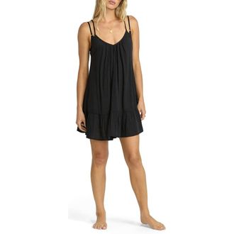 Billabong Beach Vibes Cover-Up Dress in Black Pebble at Nordstrom, Size Medium