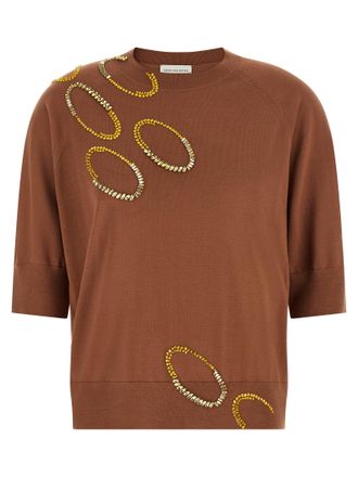 Dries Van Noten Brown Merino Wool Womens Cardigan