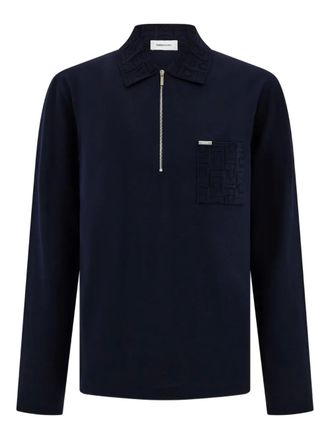 Ferragamo Polo con zip - Blu