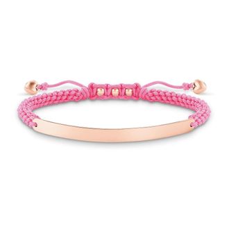 Thomas Sabo Bracelets, female, Multicolor, Size: ONE SIZE Pink/Rosegold Bracelet, 925 Silver, Nylon