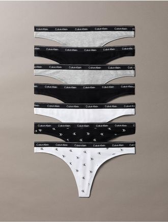 Calvin Klein Calvin Klein Womens Icon Logo 7-Pack Thong - Multi - XL