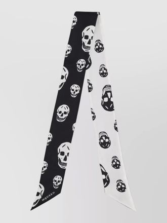 Alexander McQueen rectangular scarf two tone skull motif