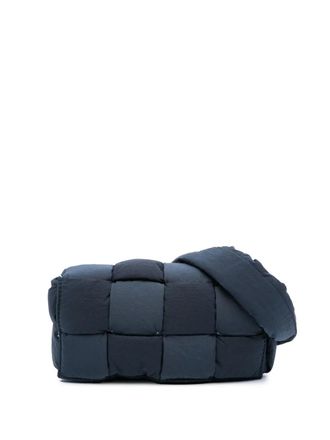Bottega Veneta 2012-2025 Mini Nylon Intrecciato Padded Tech Cassette crossbody bag - Blue