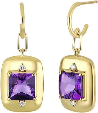 Bony Levy Iris Amethyst & Diamond Drop Earrings in 18K Yellow Gold at Nordstrom