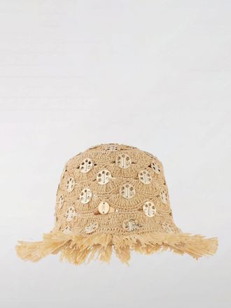 Paco Rabanne Cappello Rabanne in rafia crochet con applicazioni