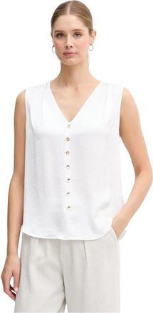 Joseph Ribkoff Boxy Blouse met Decoratieve Knopen - Dames - Blouses - Wit - XS - Polyester - Overhemden
