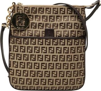 Fendi Pre-owned Cross Body Bags, female, Brown, Size: ONE SIZE Pre-owned Canvas Crossbody Bag