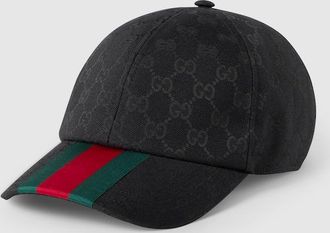 Gucci GG Canvas Baseball Hat, Size XXL, Black, Original GG Fabric