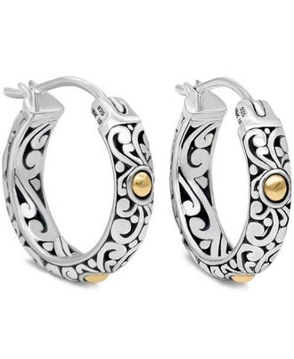 Devata 20mm Bali Filgree Hoop Earrings in Sterling Silver and 18K Gold Accents at Nordstrom