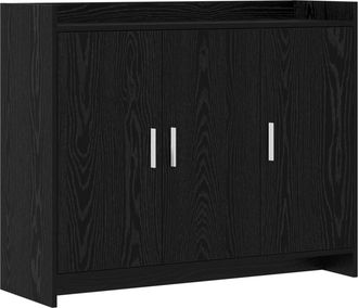 vidaXL Aparador Roble Negro 98,5 X 33 X 80 Cm Madera De Ingenier&iacute;a Vidaxl