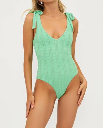 Beach Riot Akira One Piece Swimsuit In Sage Bloom Jacquard