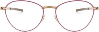 Ic! Berlin Round Full-Rim Metal Eyeglasses - Bronze