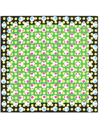 Dries Van Noten Square Silk Circles Geometric Scarf