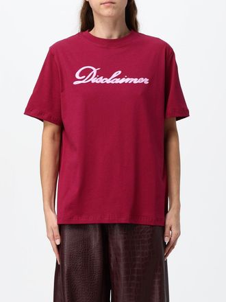 Disclaimer T-shirt a maniche corte in cotone con logo a contrasto e spalle scese