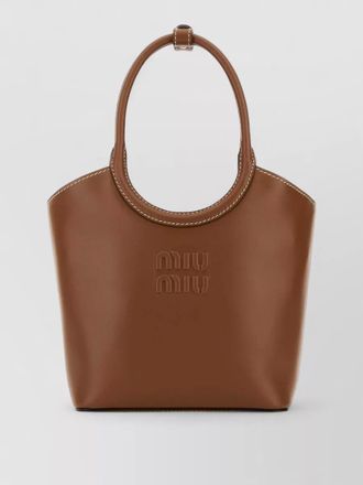 Miu Miu ivy leather tote handbag double handles