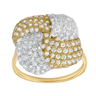 LuvMyJewelry Heiress 1.2 Ct 14K Gold Knot Pave Diamond Ring