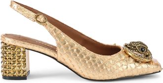 Kurt Geiger Womens Chelsea Block Slingback Heels - Gold - Size UK 3