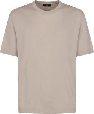 Herno T-Shirt Bordi Continui - Heren - T-shirts - Grijs - 2XL - Katoen - Tops
