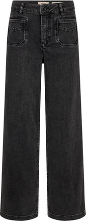 Mos Mosh Deluxe Jeans met wijde pijpen en hoge taille - Dames - Loose Fit Jeans - Grijs - W27 - Katoen - Jeans