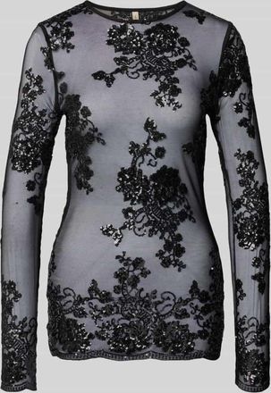 Soyaconcept Longsleeve in semitransparentem Design Modell AUBE in BLACK, Größe XS