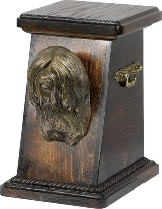 OEM Terrier Tibetano: Urna Para Cenizas De Perro, Elegante Urna Con Estatuilla, Urna Conmemorativa Con Busto De Perro De Art-dog