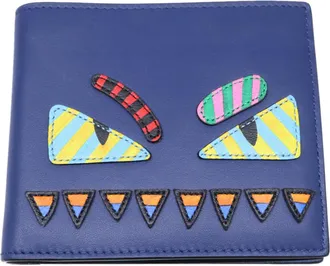 Fendi Blue Leather Wallet (Bi-Fold) (Pre-Owned)