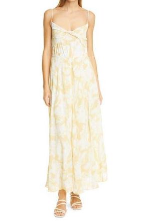 Vince Floral Knot Front Drape Maxi Dress in Balm at Nordstrom Rack, Size Xx-Small