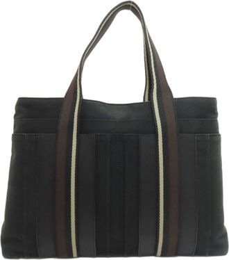 Hermès Black Canvas Tote Bag (Pre-Owned)