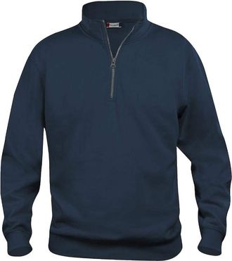 Clique Clique Mens Womens Basic Half-zip Sweatshirt Opaque Mao Sweat Jacket - blue - XXX-Large