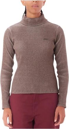 Obey Alias Turtleneck - Dames - Coltruien - Bruin - S - Katoen - Truien & Vesten