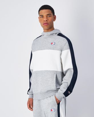Champion Kapuzensweatshirt CHAMPION Hooded Sweatshirt, Herren, Gr. S (44/46), grau (noxm, wht, nny), Obermaterial: 70% Baumwolle, 30% Polyester, Sweatshirts Ka