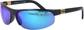 Miu Miu Womens Sunglasses 0mu A02s Metallic Aviator Blue Injected