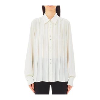Liu Jo Elegant Pleated Shirt - female - Liu Jo - Shirts - White - XL - Blouses & Shirts