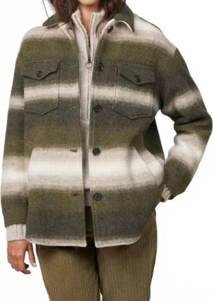 Hartford Voltige Woven Jacket In Army / Cream / Beige