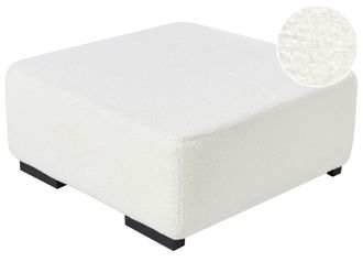 Beliani Beliani - Ottomana Moderna Quadrata In Tessuto Boucle 80 X 80 X 35 Cm Soggiorno Bianco Lungo
