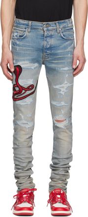 関税/送込み【Men's Luxury Boutique】スネークデニムジーンズ 関税/送込み【Men's Luxury Boutique】スネークデニムジーンズ