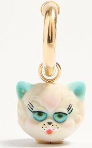 Valentino Garavani Mono Orecchino Valentino Garavani Le Chat De La Maison In Nylon E Metallo Uomo ORO/MULTICOLOR UNI