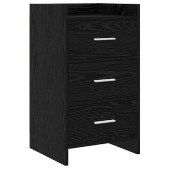 vidaXL Mesas De Noche Roble Negro 40 X 36 X 70 Cm Madera De Ingenier&iacute;a Vidaxl